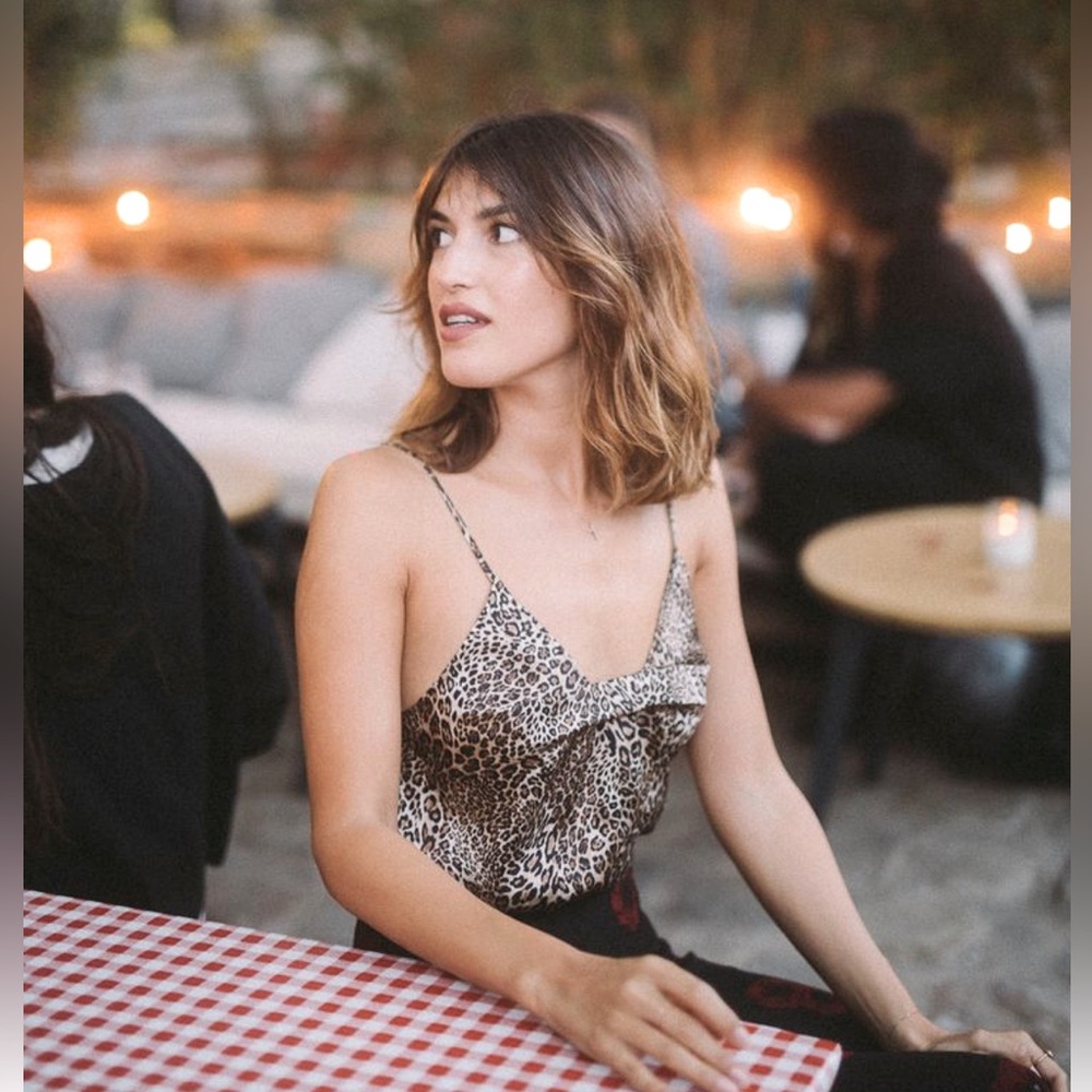 Rouje Paris Leopard Silk Tank Top